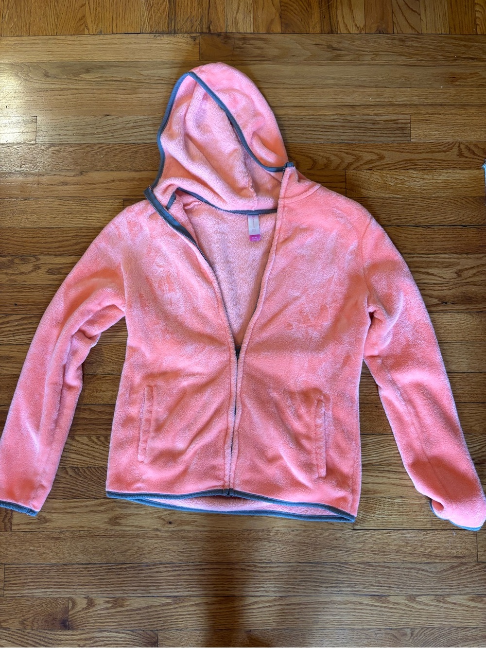 Girls' Pink Hooded Fleece Jacket - Cozy Zip Front